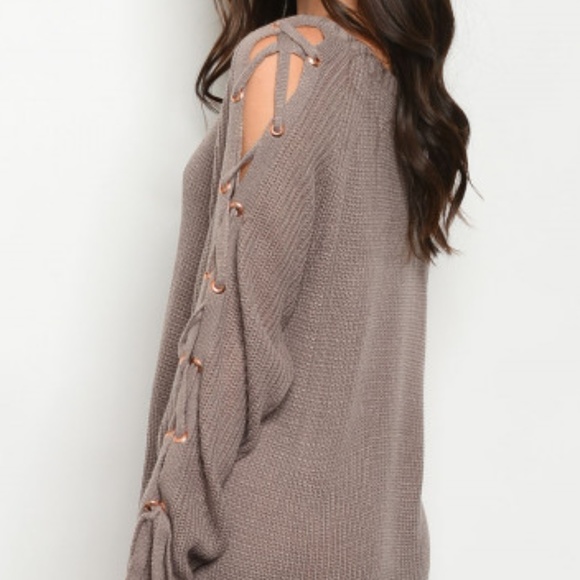 GIRLY & FLIRTY MOCHA SWEATER DRESS - Picture 3 of 8